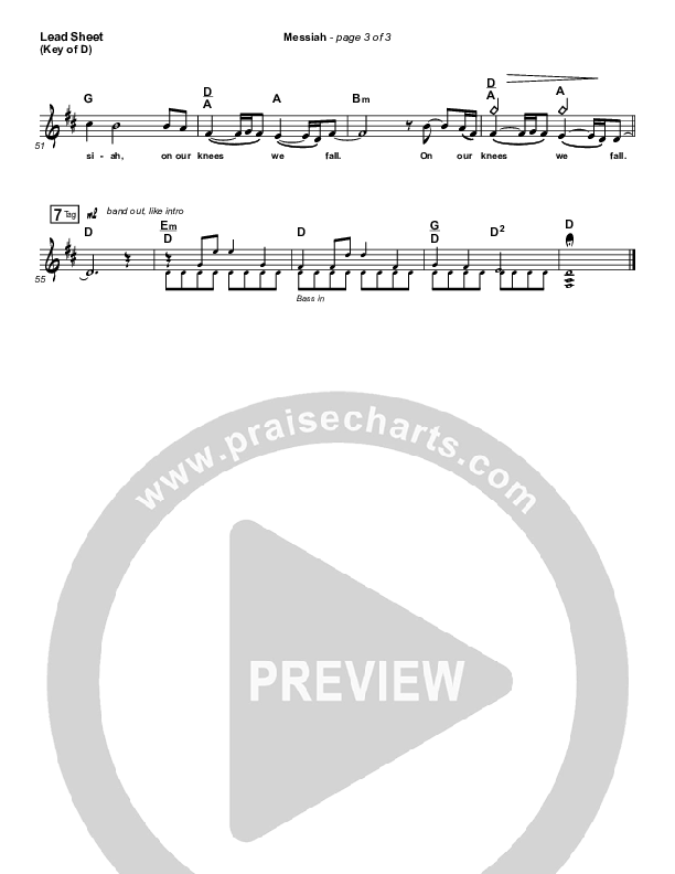 Messiah Lead Sheet (Melody) (Francesca Battistelli)