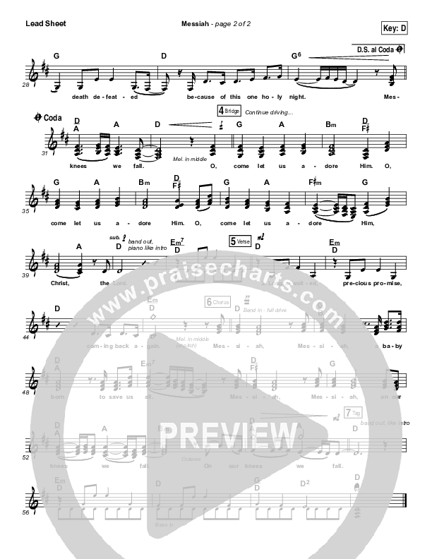 Messiah Lead Sheet (SAT) (Francesca Battistelli)