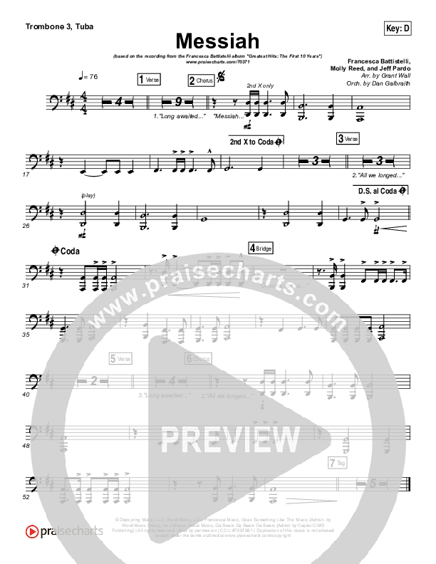 Messiah Trombone 3/Tuba (Francesca Battistelli)