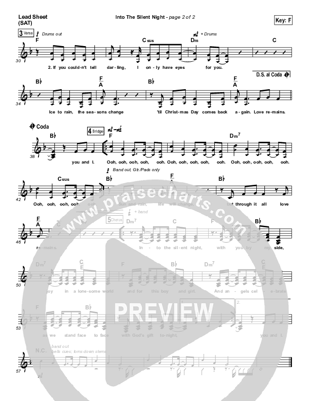 Into The Silent Night Lead Sheet (SAT) (for KING & COUNTRY)