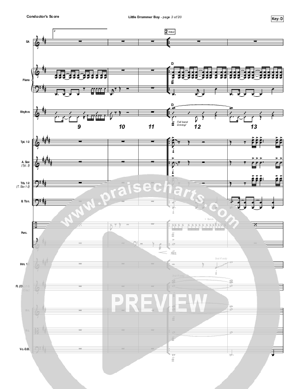 Little Drummer Boy Conductor's Score (for KING & COUNTRY)