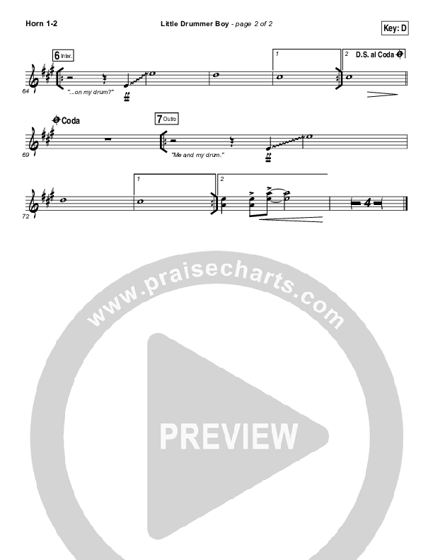 Little Drummer Boy French Horn 1/2 (for KING & COUNTRY)