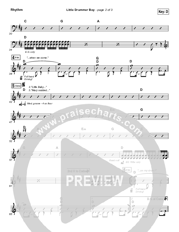 Little Drummer Boy Rhythm Chart (for KING & COUNTRY)