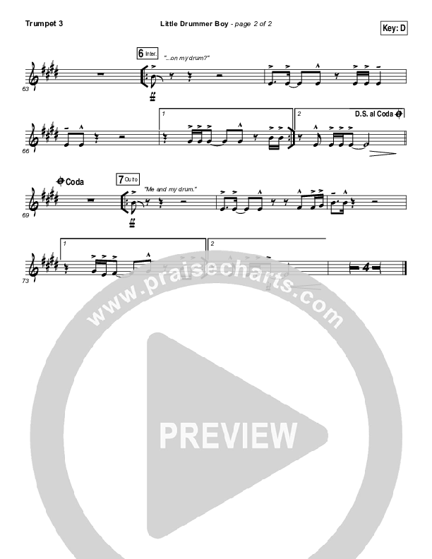 Little Drummer Boy Trumpet 3 (for KING & COUNTRY)