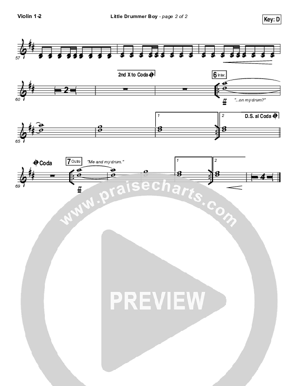 Little Drummer Boy Violin 1/2 (for KING & COUNTRY)