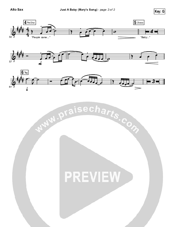 Just A Baby (Mary's Song) Alto Sax (Mallary Hope)