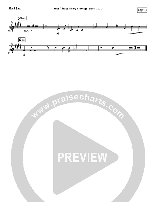 Just A Baby (Mary's Song) Bari Sax (Mallary Hope)