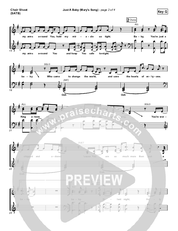 Just A Baby (Mary's Song) Choir Sheet (SATB) (Mallary Hope)