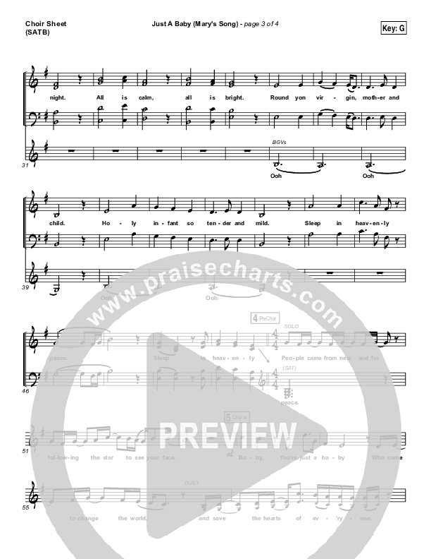 Just A Baby (Mary's Song) Choir Sheet (SATB) (Mallary Hope)