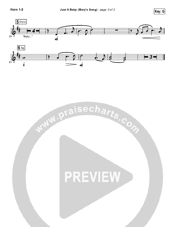 Just A Baby (Mary's Song) French Horn 1/2 (Mallary Hope)