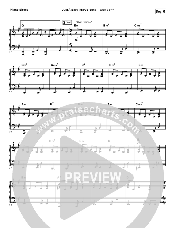 Just A Baby (Mary's Song) Piano Sheet (Mallary Hope)