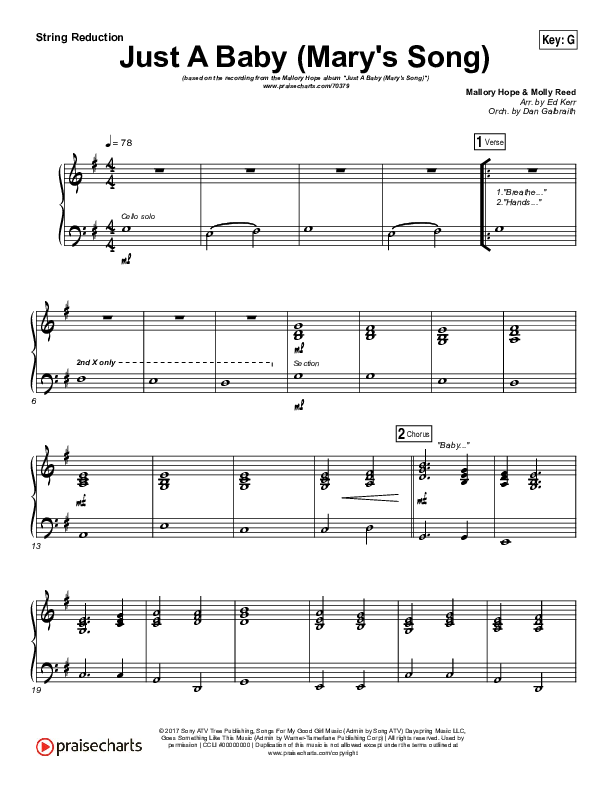 Just A Baby (Mary's Song) Synth Strings (Mallary Hope)