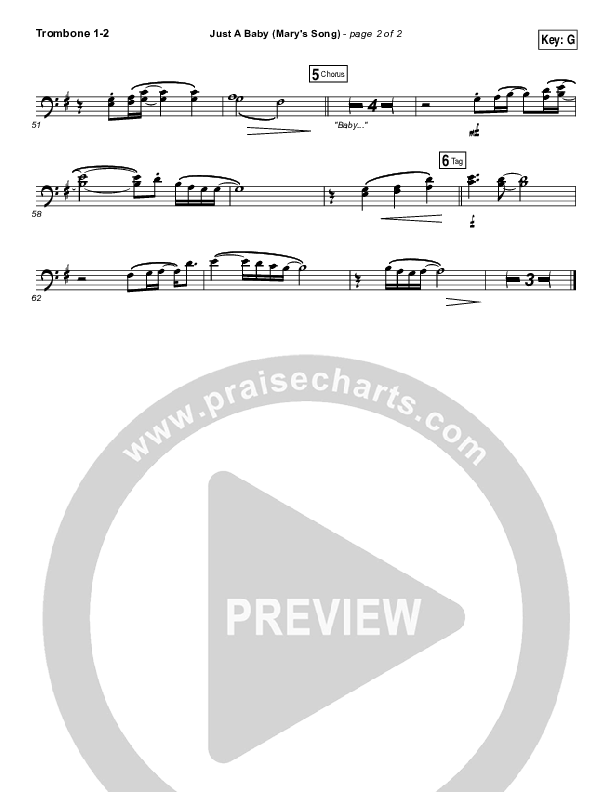 Just A Baby (Mary's Song) Trombone 1/2 (Mallary Hope)