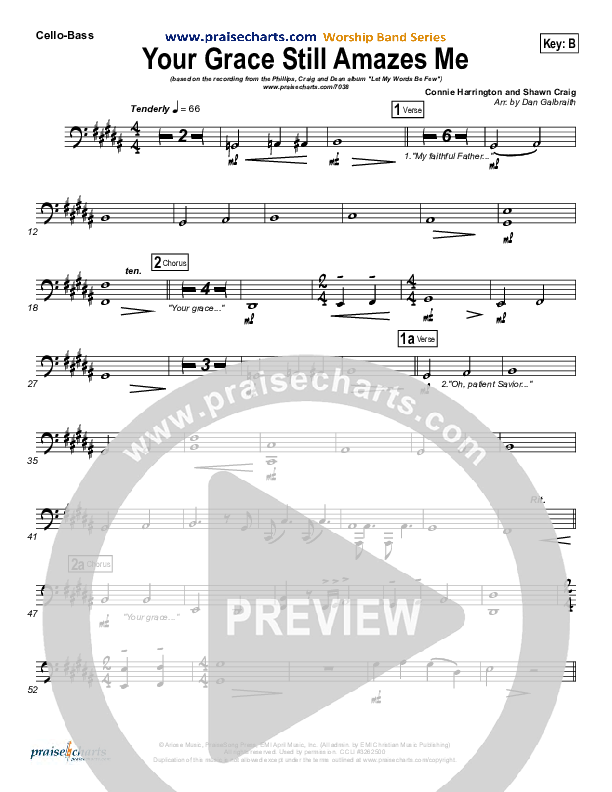 Your Grace Still Amazes Me Cello/Bass (Phillips Craig & Dean)