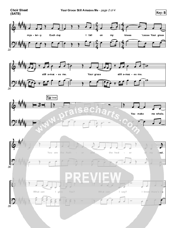 Your Grace Still Amazes Me Choir Sheet (SATB) (Phillips Craig & Dean)