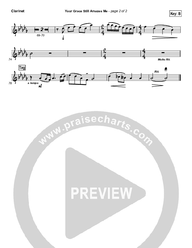 Your Grace Still Amazes Me Clarinet (Phillips Craig & Dean)