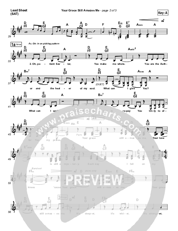 Your Grace Still Amazes Me Lead Sheet (SAT) (Phillips Craig & Dean)
