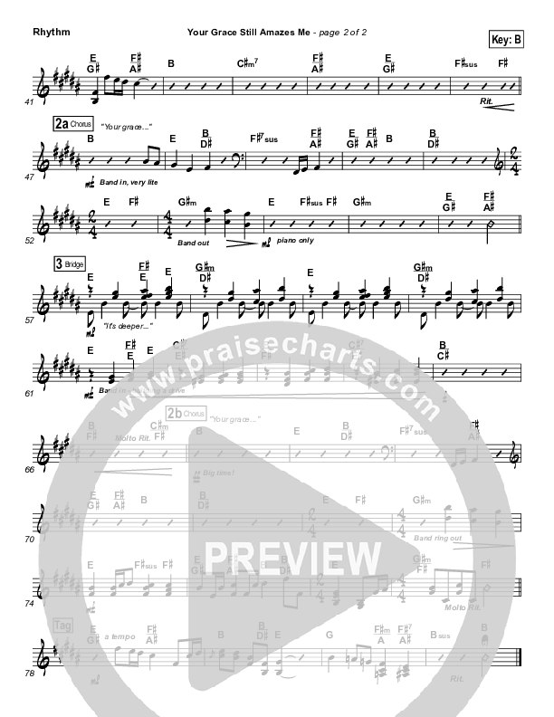 Your Grace Still Amazes Me Rhythm Chart (Phillips Craig & Dean)