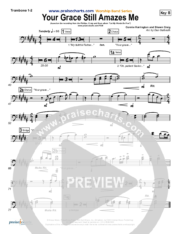 Your Grace Still Amazes Me Trombone 1/2 (Phillips Craig & Dean)