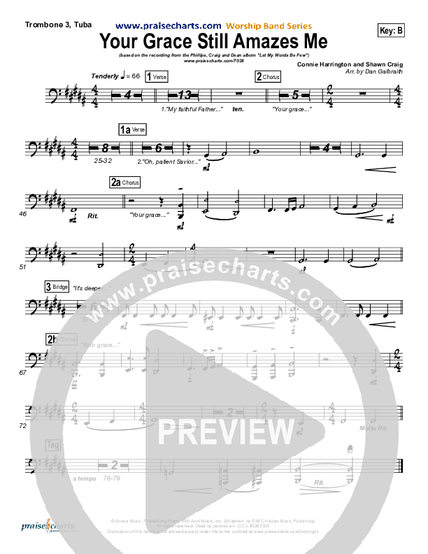 Your Grace Still Amazes Me Trombone 3/Tuba (Phillips Craig & Dean)