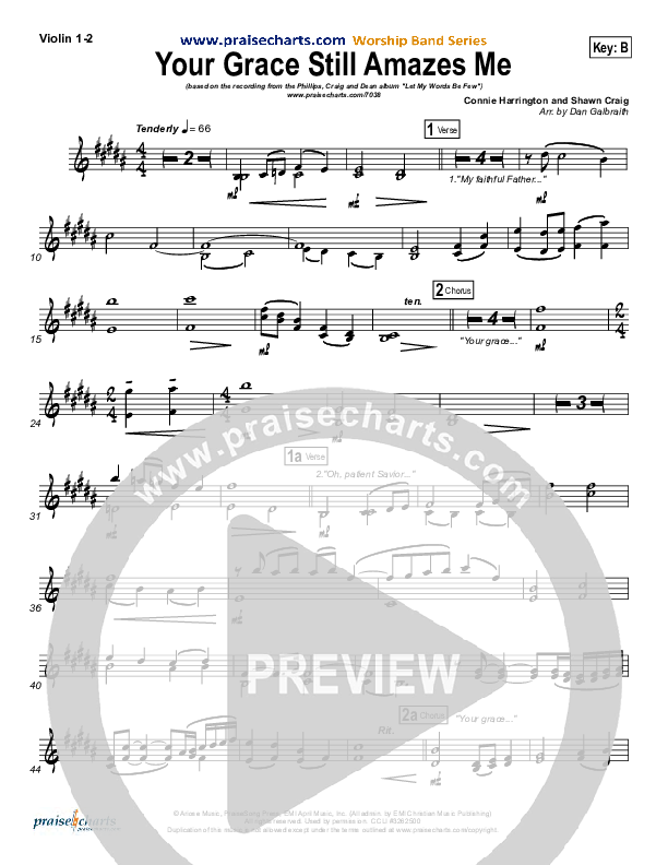Your Grace Still Amazes Me Violin 1/2 (Phillips Craig & Dean)