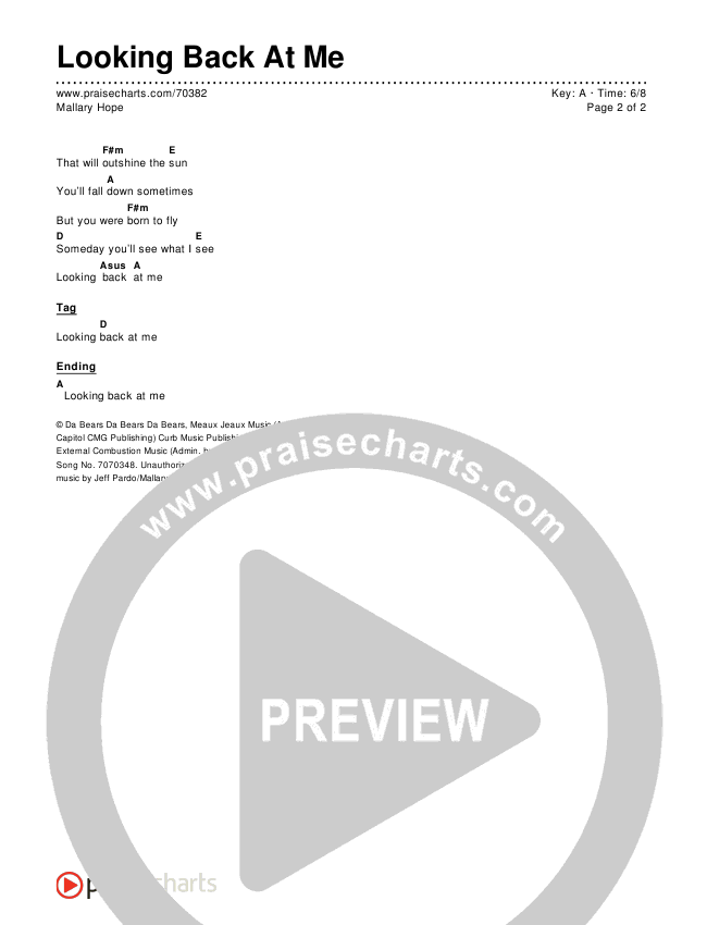 Looking Back At Me Chords & Lyrics (Mallary Hope)