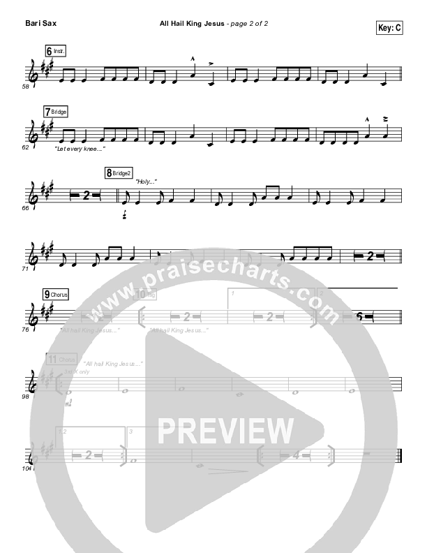 All Hail King Jesus Bari Sax (Jeremy Riddle)