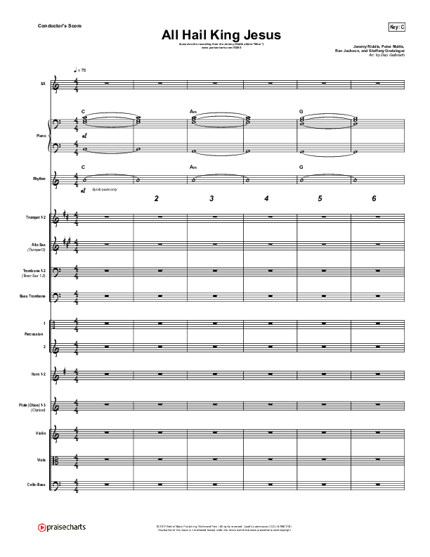 All Hail King Jesus Conductor's Score (Jeremy Riddle)