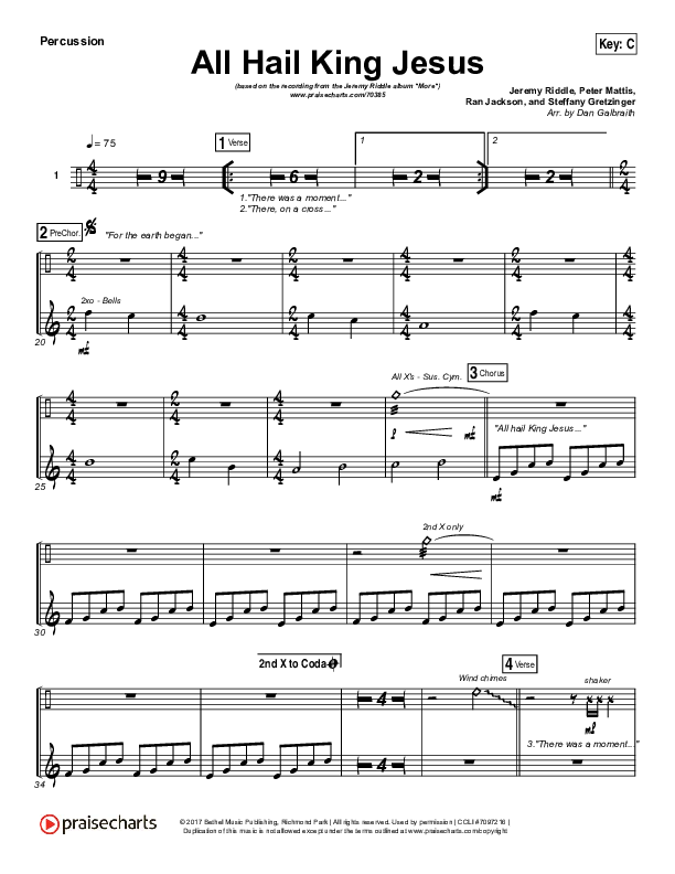 All Hail King Jesus Percussion (Jeremy Riddle)