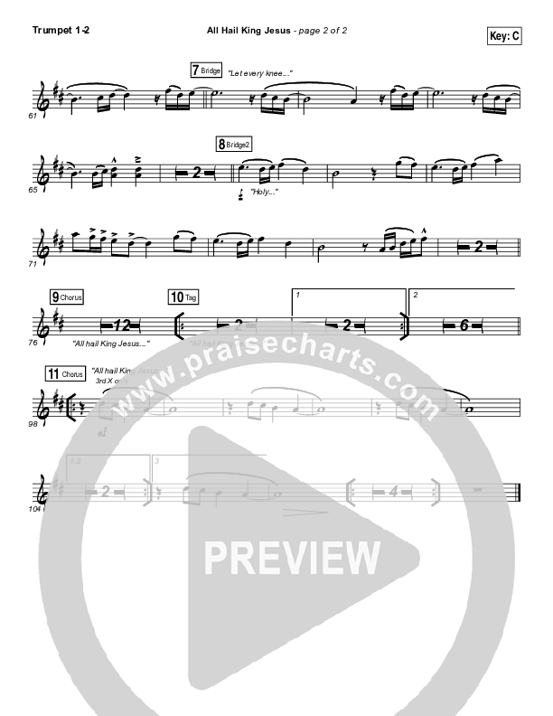 All Hail King Jesus Trumpet 1,2 (Jeremy Riddle)