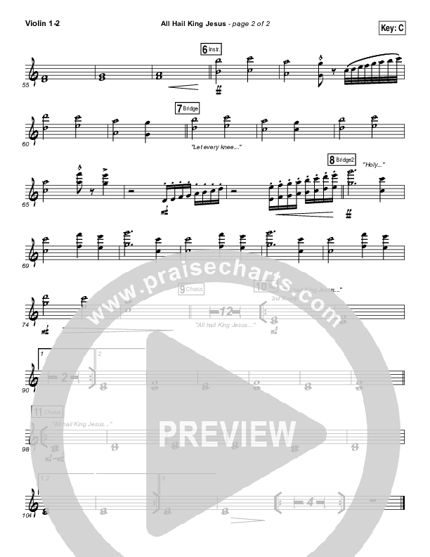 All Hail King Jesus Violin 1,2 (Jeremy Riddle)