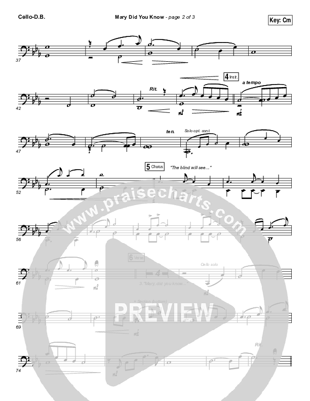 Mary Did You Know Cello (Mark Lowry)