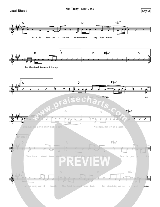 Not Today (Simplified) Lead (SAT) (Hillsong UNITED)