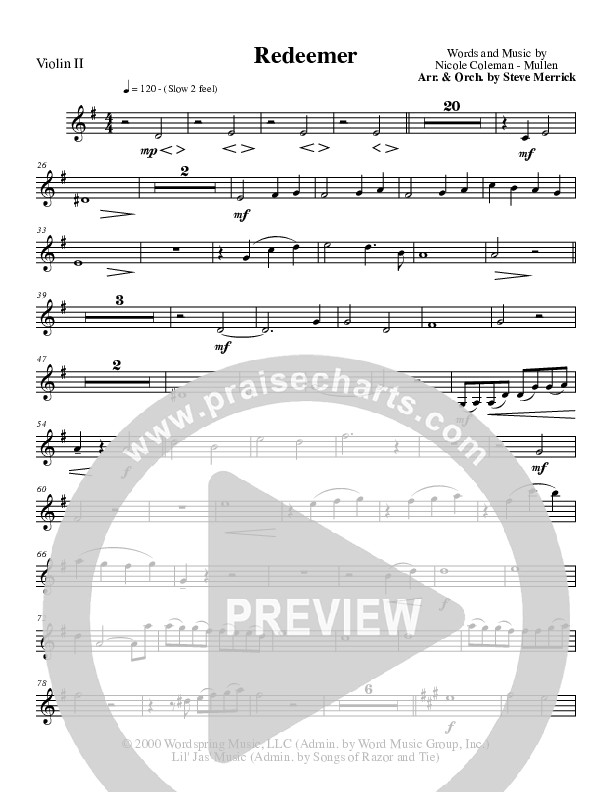 Redeemer Violin 2 (Nicole C. Mullen)