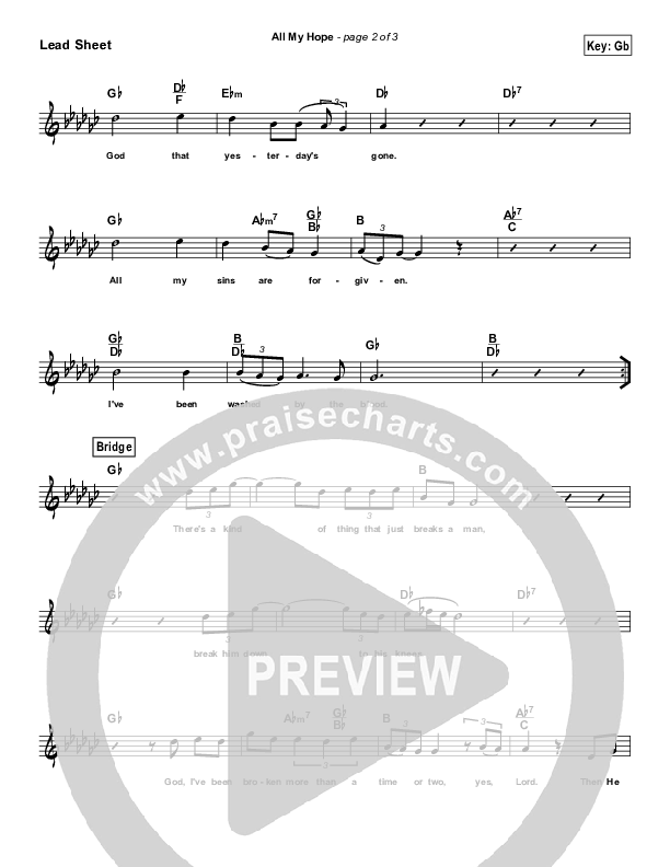 All My Hope (Simplified) Lead Sheet (Melody) (David Crowder)