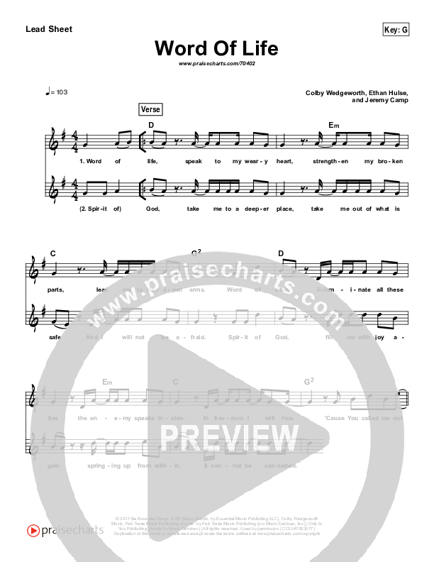 Word Of Life (Simplified) Lead (SAT) (Jeremy Camp)