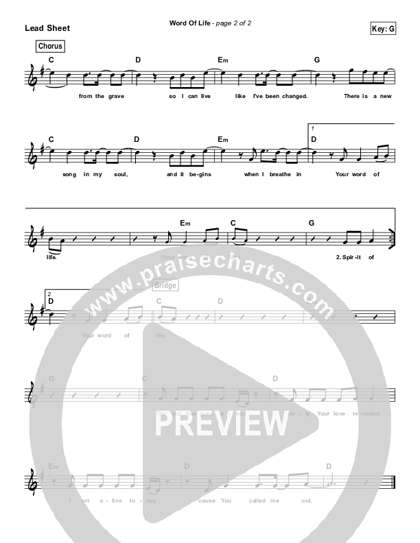 Word Of Life (Simplified) Lead (SAT) (Jeremy Camp)