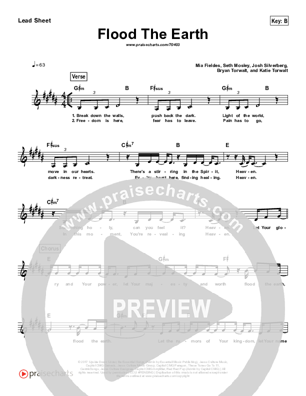 Flood The Earth (Simplified) Lead (SAT) (Jesus Culture / Katie Torwalt)