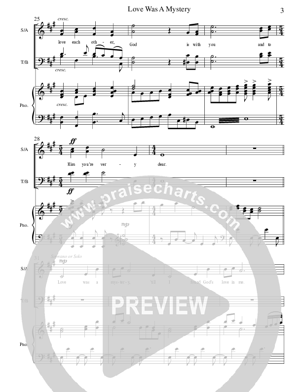 Love Was A Mystery Lead & Piano (Ric Flauding)