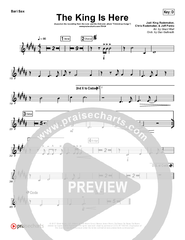 The King Is Here Bari Sax (Love & The Outcome)