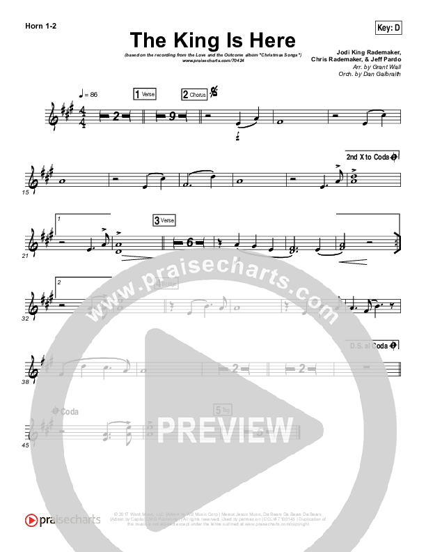 The King Is Here Brass Pack (Love & The Outcome)