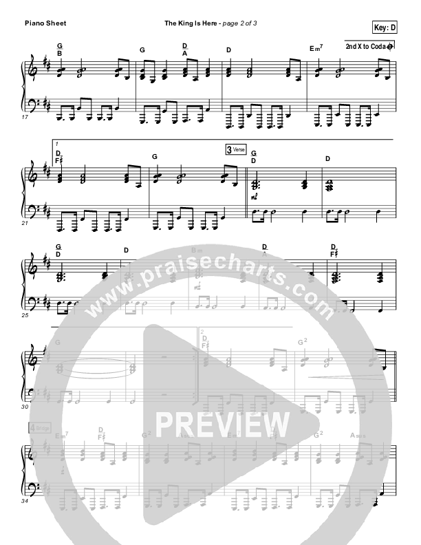 The King Is Here Piano Sheet (Love & The Outcome)