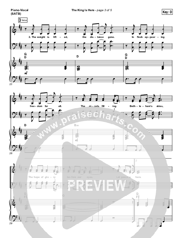 The King Is Here Piano/Vocal (SATB) (Love & The Outcome)