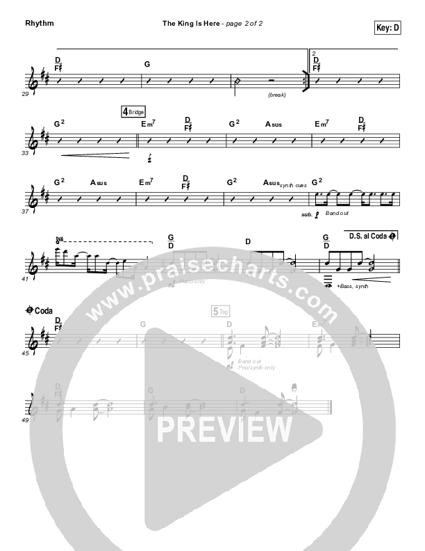 The King Is Here Rhythm Chart (Love & The Outcome)