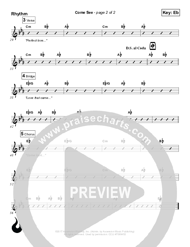 Come See Rhythm Chart (Ascension Worship)