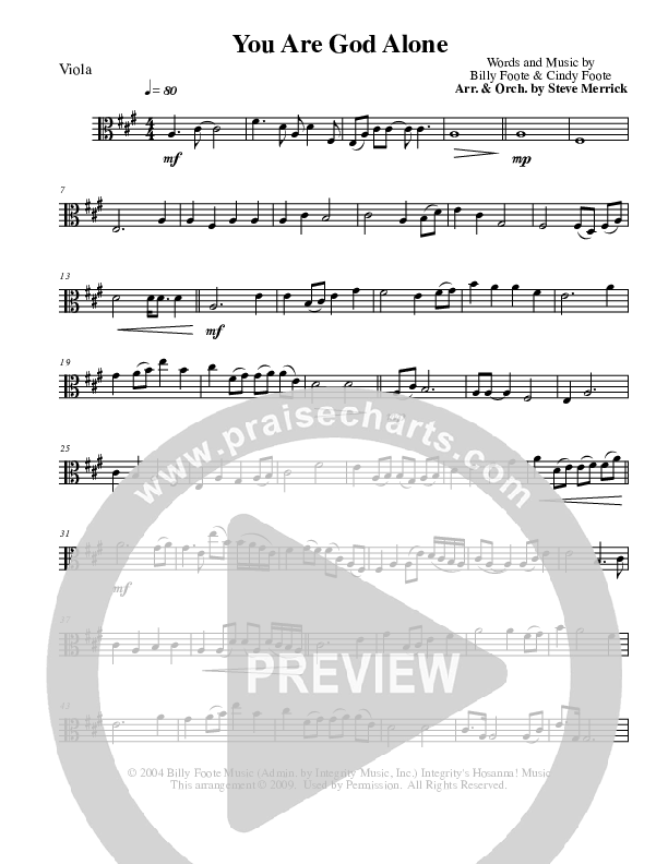 You Are God Alone Viola (Billy Foote)