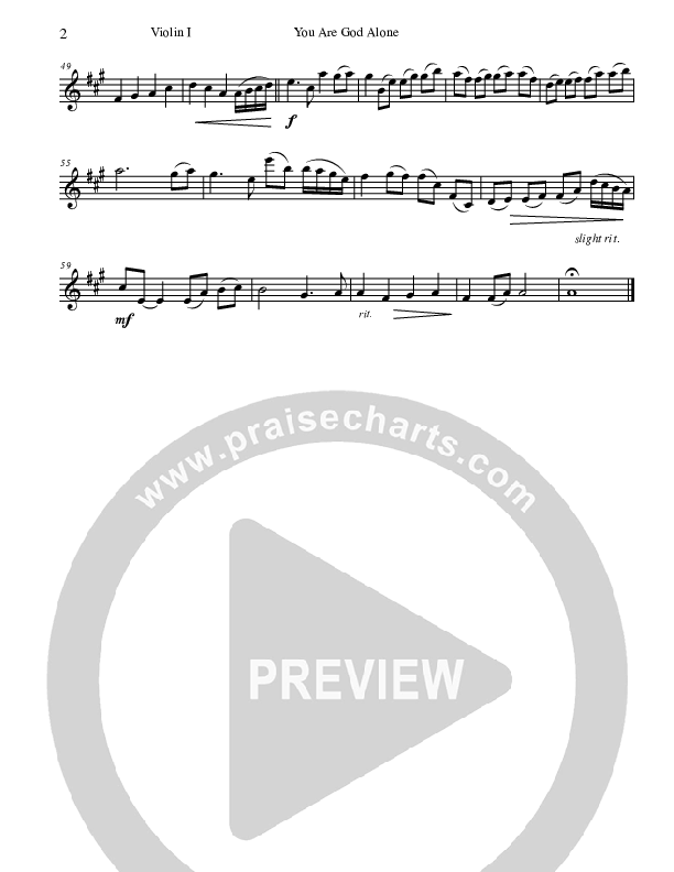 You Are God Alone Violin 1 (Billy Foote)