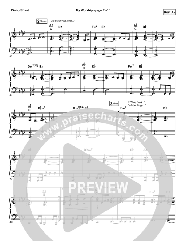 My Worship Piano Sheet (Phil Thompson)