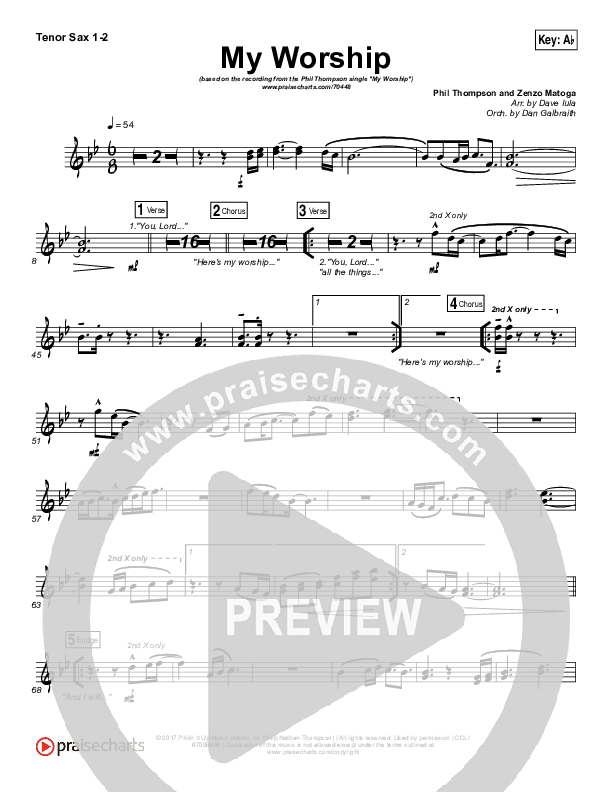 My Worship Tenor Sax 1/2 (Phil Thompson)