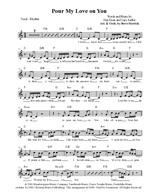 Pour My Love on You Rhythm/Vocal (Phillips Craig & Dean)